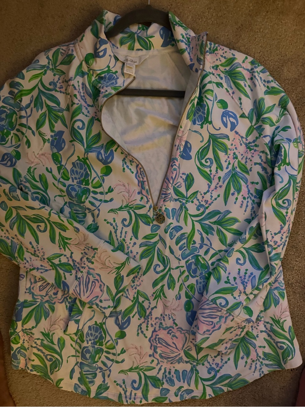 Lilly Pulitzer White Zip-Front popover. Size large. - Picture 3 of 4